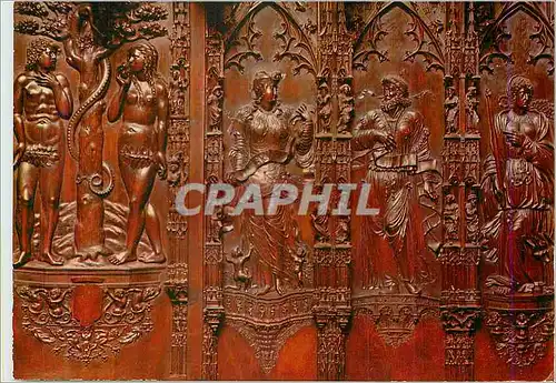 Cartes postales moderne Cathedrale d'Auch Detail des Stalles Un Petit ensemble Adam et Eve la Charite le Voyant la Sibyl