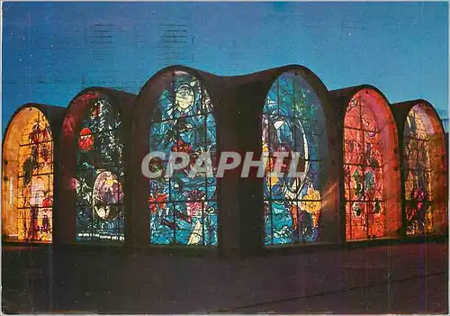 Moderne Karte The Tribes of Israel Stained Glass Windows Medica Centre Synagogue Jerusalem