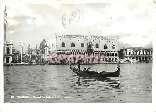 Moderne Karte Venezia Palazzo Ducale e Gondola