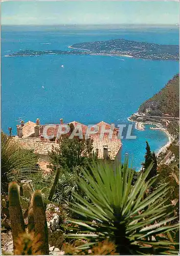 Moderne Karte Eze Village La Cote d'Azur Inoubliable Vue du Jardin Exotique Le Cap Ferrat