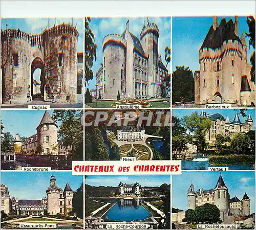 Cartes postales moderne Chateaux des Charentes Cognac Angouleme Barbezieux Rochebrune Nieul Verbeuil Usson pres Pons La