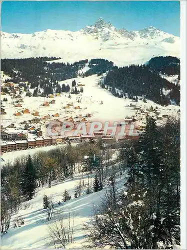 Moderne Karte Meribel 1600 m Savoie Vue Generale et la Saulire