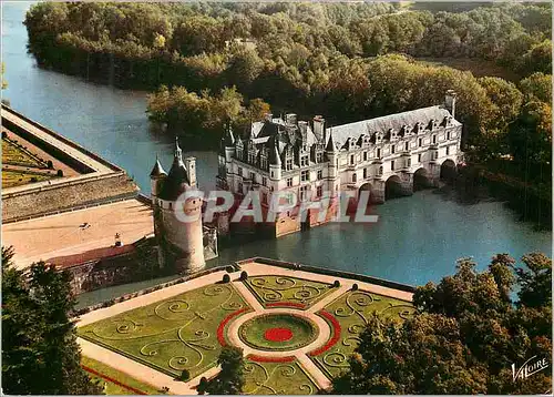 Cartes postales moderne Chenonceaux (Indre et Loire) Les Merveilles du Val de Loire Vue Aerienne du Chateau (XVe XVIIe S