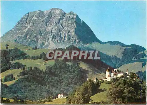 Cartes postales moderne Chateau de Gruyere et le Moleson