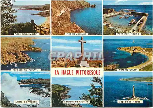 Cartes postales moderne La Hague Pittoresque Anse Saint Martin Nez de Jobourg Petit port Racine Falaises de Jobourg Port