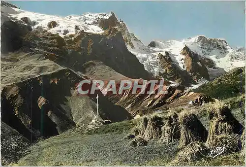 Cartes postales moderne La Grave (Hautes Alpes) Les Belles Alpes Francaises Meije (3983 m) et le Rateau (3809 m)