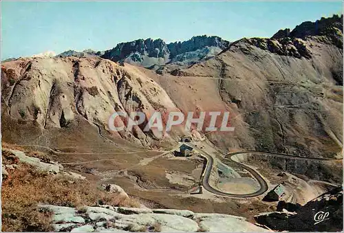 Moderne Karte En Oisans Le Col du Galibier (2556 m) et le Mont Blanc