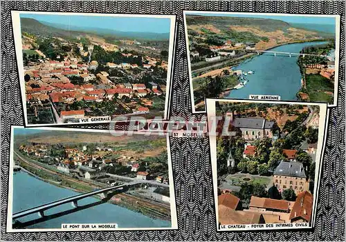 Cartes postales moderne Noveant (Moselle) Vue generale Vue aerienne Le pont sur la Moselle Le ch�teau Foyer des infirmes