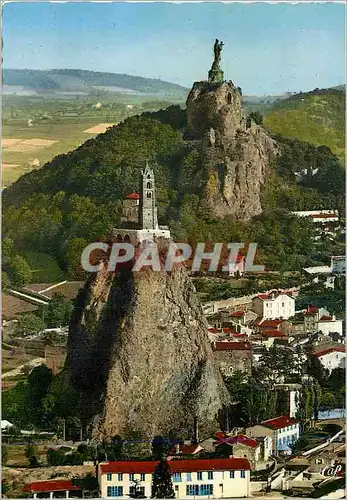 Moderne Karte Le Puy Les Rochers St Michel et Corneille et la Statue Notre Dame de France