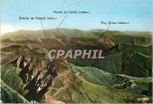 Cartes postales moderne Au Sommet du Puy Mary (1787 m) Le Cantal Pittoresque Panorama sur les Cretes Breche de Roland Pl