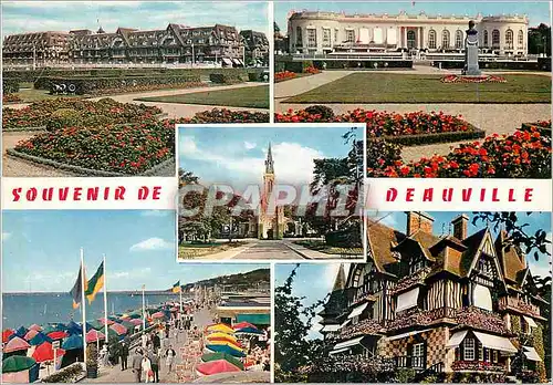 Cartes postales moderne Deauville Plage Fleurie Le Normandy Hotel La Promenade et la Plage L'Eglise Le Casino