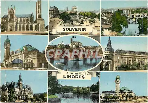 Cartes postales moderne Limoges La Cathedrale Place Jourdan Les 3 Ponts La Gare Pont St Etienne La Prefecture