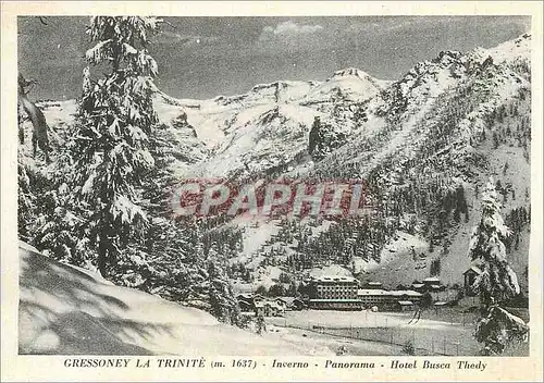 Moderne Karte Gressoney La Trinite (m 1637) Inverno Panorama Hotel Busca Thedy