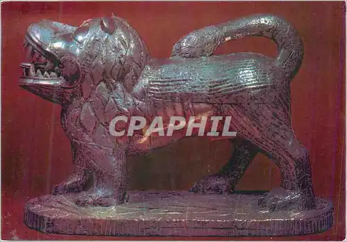 Moderne Karte Lion d'Argent Fon (Dahomey Meridional) Bois et Argent Longueur 45 cm