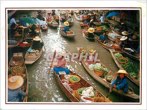 Moderne Karte The Floating Market at Damnernsaduok in Rajchaburi Thailand