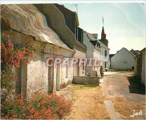 Moderne Karte Ile de Houat Couleurs de Bretagne Vieux Village de Pecheurs