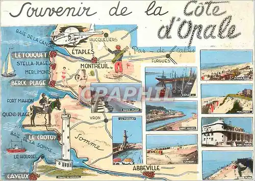 Moderne Karte Souvenir de la Cote d'Opale Le Touquet
