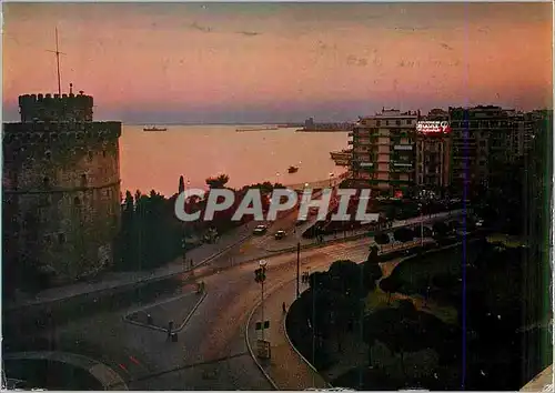 Moderne Karte Thessaloniki Coucher du Soleil a Pyrgos