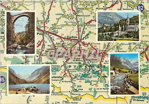 Cartes postales moderne Gavarnie Hautes Pyrenees avec vues de Lourdes Lac de Gaube Pont Napoleon