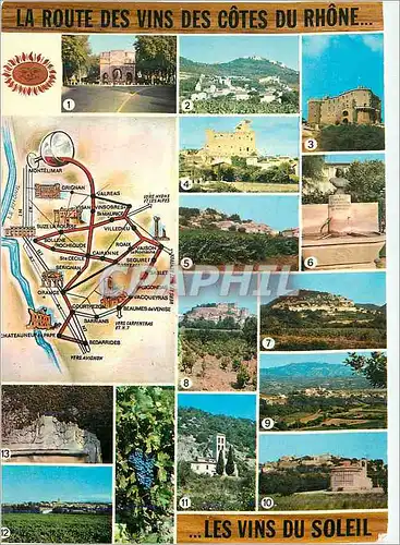 Cartes postales moderne La Route des Vins des Cotes du Rhone Orange Gigondas Ch�teau de Suze la Rousse Rasteau