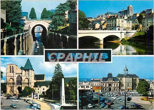 Cartes postales moderne Le Mans (Sarthe) Rue Wilbur Pont Yssoir Eglise de la Couture Place de la Republique