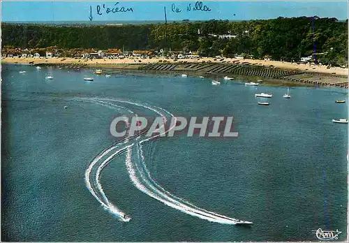 Moderne Karte Vue aerienne de la Cote entre L'Herbe et le Grand Piquet (Gironde) Ski nautique