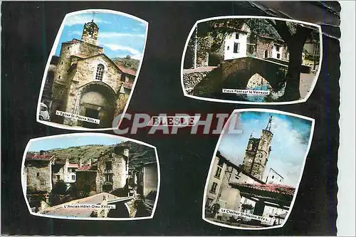 Cartes postales moderne Blesle L'eglise St Pierre Vieux pont sur la Voireuse L'ancien Hotel Dieu Le clocher St Martin