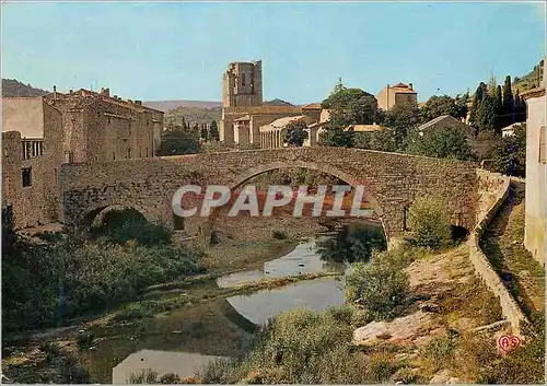 Cartes postales moderne Lagrasse Corbieres (Aude) Le Vieux Pont sur l'Orbieu (VIIIe S) et l'Abbaye (XIIe S)