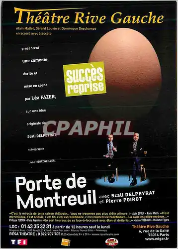 Moderne Karte Theatre Rive Gauche Porte de Montreuil avec Scali Delpeyrat et Pierre Pierot Theatre TF1