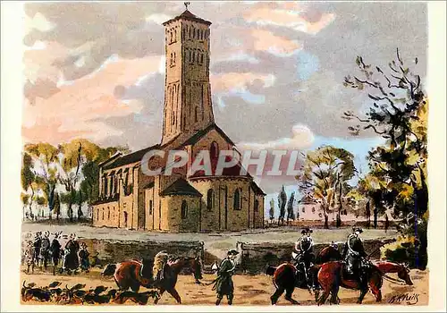 Moderne Karte Eglise de Chapaize (XIe S) Reproduction d'apres l'aquarelle du Baron Karl Reille Extraite de l'O