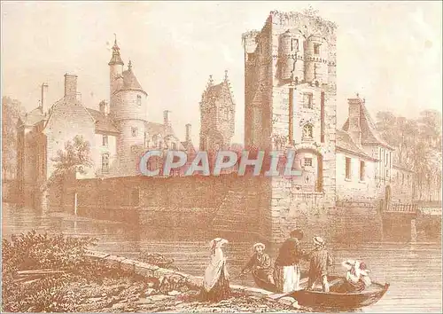 Moderne Karte Pres de Coutances (Manche) Le Chateau de Gratot en 1852