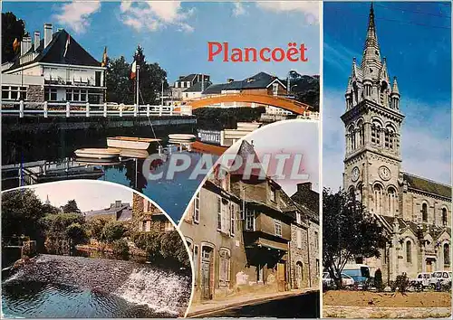 Moderne Karte Plancoet (Cotes du Nord) Les Quais et la Passerelle de la Poste Le Deversoir du Moulin Le Pavill