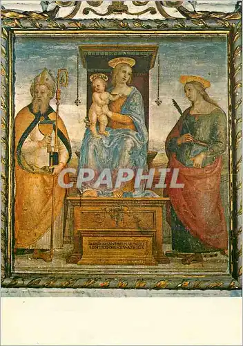 Cartes postales moderne Spello S Maria Maggiore Madonna Col Bambino SS Caterina e Biagio (1521)