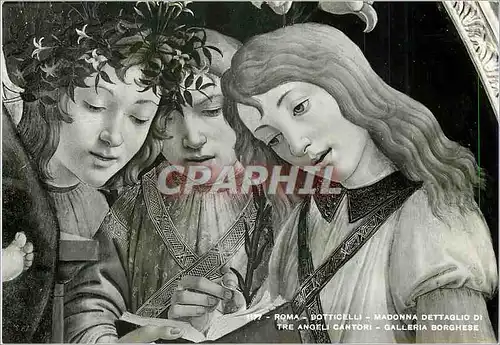 Moderne Karte Roma Botticelli Madonna Dettaglio di Tre Angeli Cantori Galleria Borghese