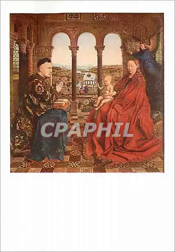 Cartes postales moderne Musee du Louvre (Ecole Flamande) Jan Van Eyck 1380 1440 La Vierge au Donateur