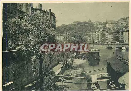 Moderne Karte Lyon La Saone en amont du Pont la Feuillee