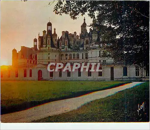 Moderne Karte Chateau de Chambord (L et C) Le Val de Loire Couleurs et Lumiere de France au Crepuscule