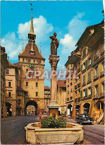 Moderne Karte Berne Kafigturm et Fontaine Anna Seiler