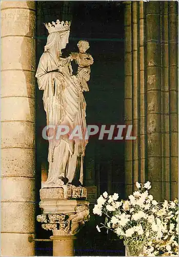 Moderne Karte Paris et ses Merveilles La Cathedrale Notre Dame (1163 1260) La Statue de Notre Dame de Paris