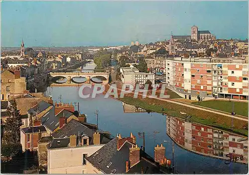 Moderne Karte Le Mans (Sarthe) Vue Partielle sur la Sarthe et le Vieux Mans