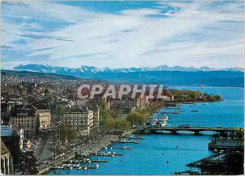 Cartes postales moderne Zurich und die Alpen
