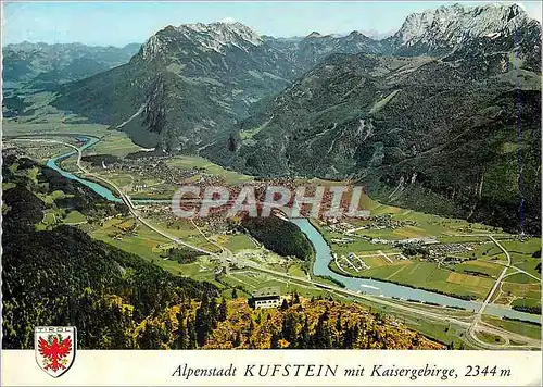 Moderne Karte Alpenstadt Kufstein mit Kaisergebirge 2344 m