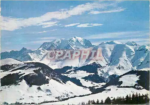 Cartes postales moderne Megeve (Hte Savoie) Alt 1113 m Le Grand Schuss de Rochebrune et le Mont Blanc