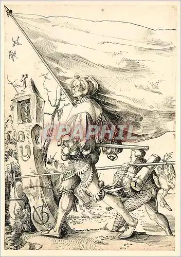Cartes postales moderne Kunstmuseum Basel Kupferstichkabinett Urs Graf Fahnrich und Trossjunge 1516