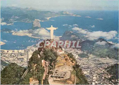 Cartes postales moderne Rio de janeiro Brasil La Corcovado et la Baie de Rio