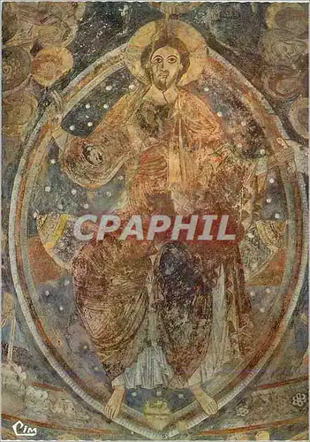Cartes postales moderne Berze la Ville (S et L) Chapelle des Moines de Cluny Peintures Murales du debut du XIIe S Christ