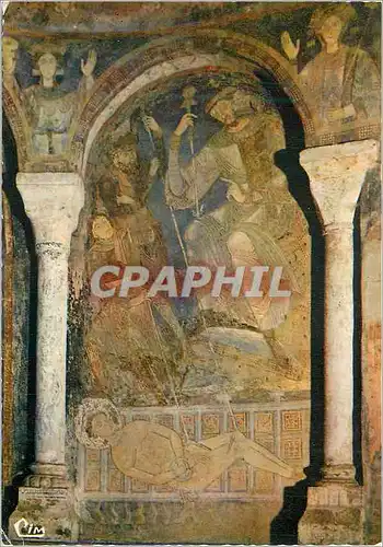 Cartes postales moderne Berze la Ville (S et L) Chapelle des Moines de Cluny Peintures Murales du debut du XIIe S Martyr