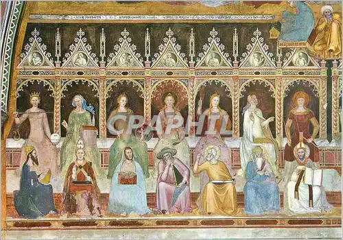 Cartes postales moderne Firenze S M Novella Cappellona degli Spagnoli Andrea da Firenze 1365 Triomphe de S Tommaso d'Aqu