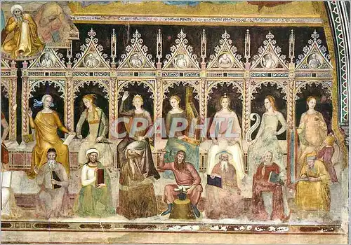 Moderne Karte Firenze S M Novella Cappellona degli Spagnoli Andrea da Firenze 1365 Triomphe de S Tommaso d'Aqu