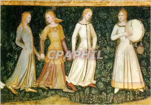 Cartes postales moderne Firenze S M Novella Cappellona degli Spagnoli Andrea si Banaiuto o da Firenze Allegorie de l'Egl